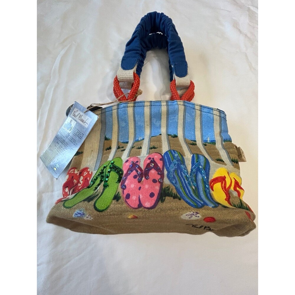 Paul Brent Coastal Flip Flop Scoop Tote Zip Top Small Bag